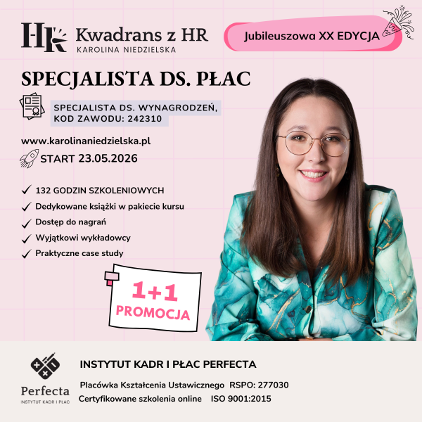 Kurs Specjalista ds. Płac (edycja XX) - start 23-24.05.2026