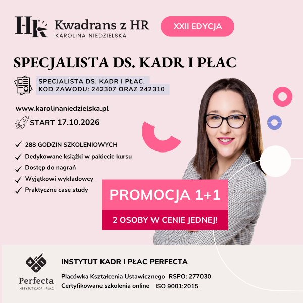 Kurs Specjalista ds. Kadr i Płac edycja XXII - nie zawiera zestawu kadrowca