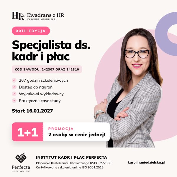 Kurs Specjalista ds. Kadr i Płac edycja XXIII - nie zawiera zestawu kadrowca oraz nie zawiera programu Comarch Optima