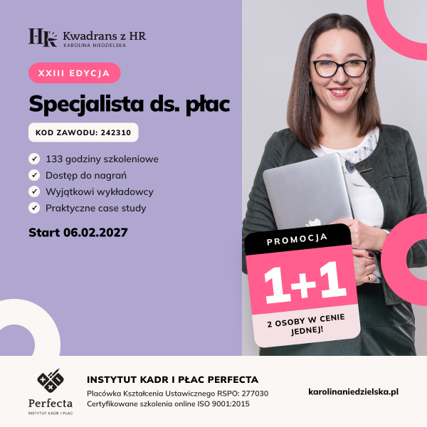 Kurs Specjalista ds. Płac edycja XXIII - nie zawiera programu Comarch Optima oraz bez zestawu książek